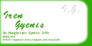 iren gyenis business card